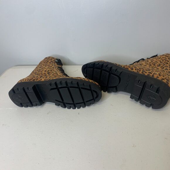 Donald Pliner Suede Boots Leather Animal Print‎ Combat Hiker Biker 7 NEW - Picture 5 of 12